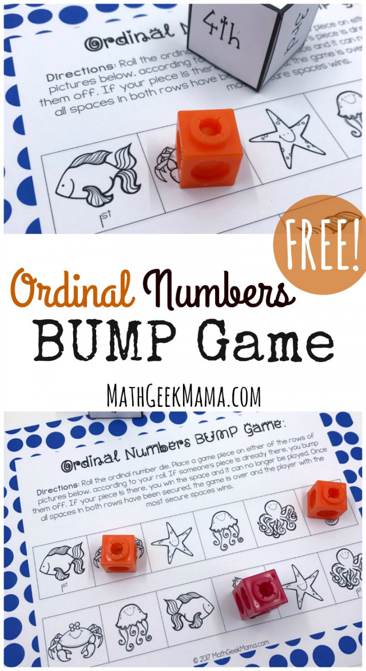 FREE} Ordinal Numbers Game for Kindergarten-First Grade