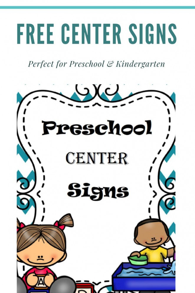 Free Printable Center Signs  Center signs, Preschool classroom