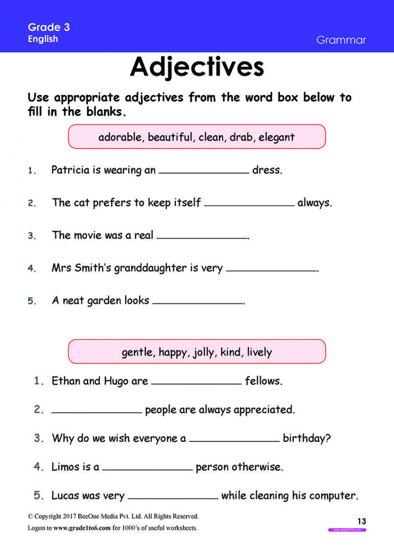 Free Printable Worksheets for Pre-school, Kindergarten & Grade