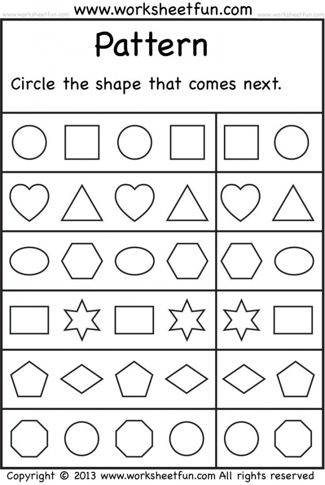 FREE Printable Worksheets  Pattern worksheets for kindergarten