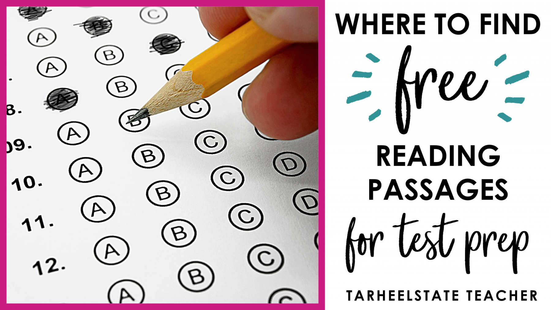 FREE Reading Test Prep Passages — Tarheelstate Teacher