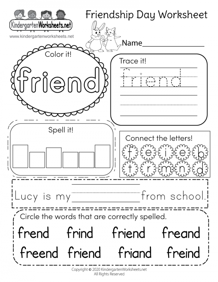 Friendship Day Worksheet - Free Printable, Digital, & PDF