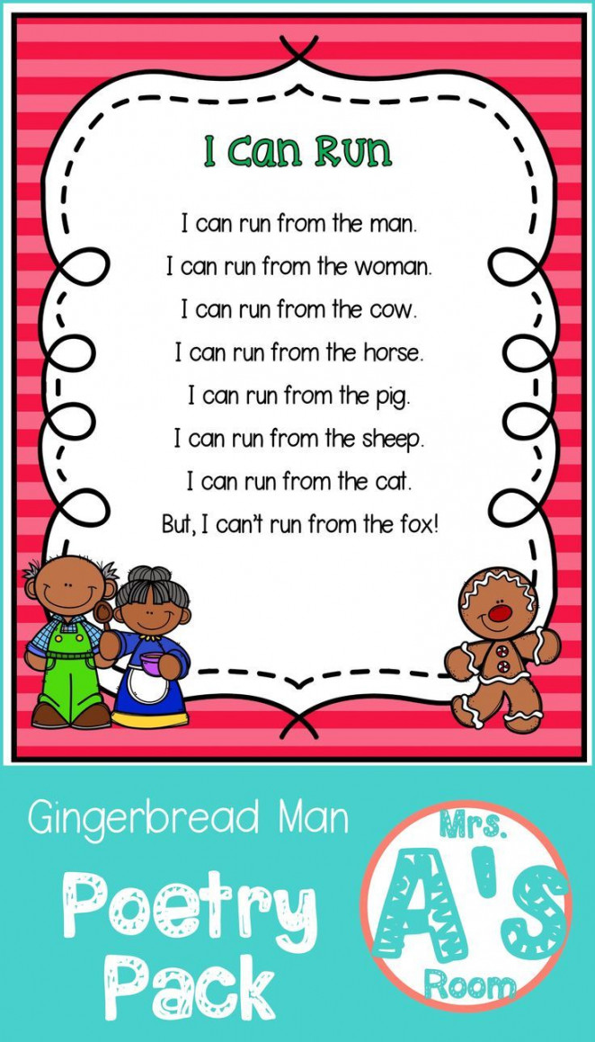 Gingerbread Man Poem for Preschool Circle Time - "I Can Run