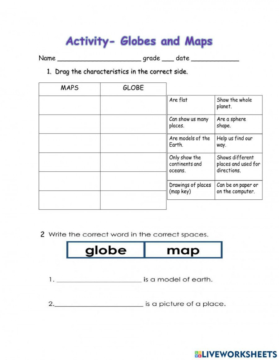 Maps And Globes Worksheets Martin Lindelof