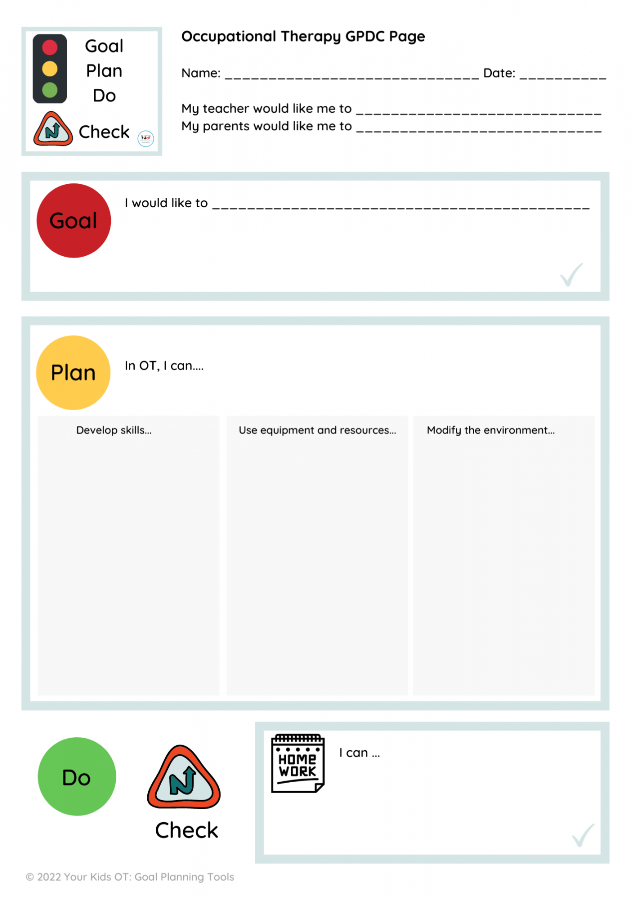 Goal Planning Tools: Goal Plan Do Check