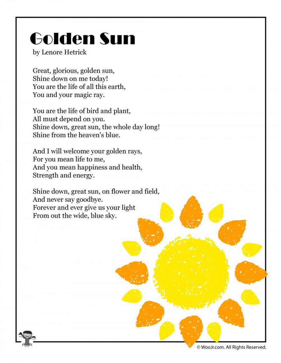 Golden Sun Poem About Summer  Woo! Jr