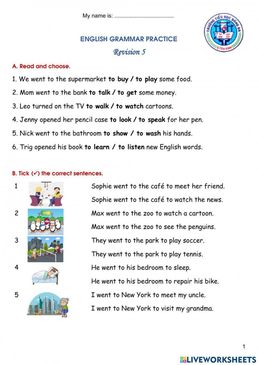 Grade  English Grammar Practice  Live Worksheets