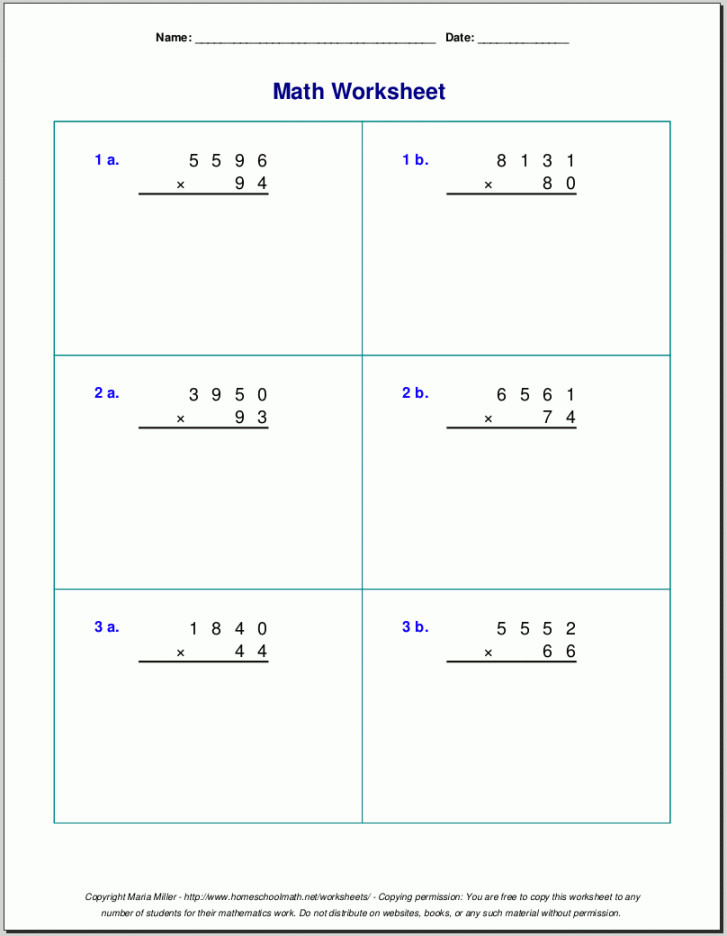 Grade  multiplication worksheets