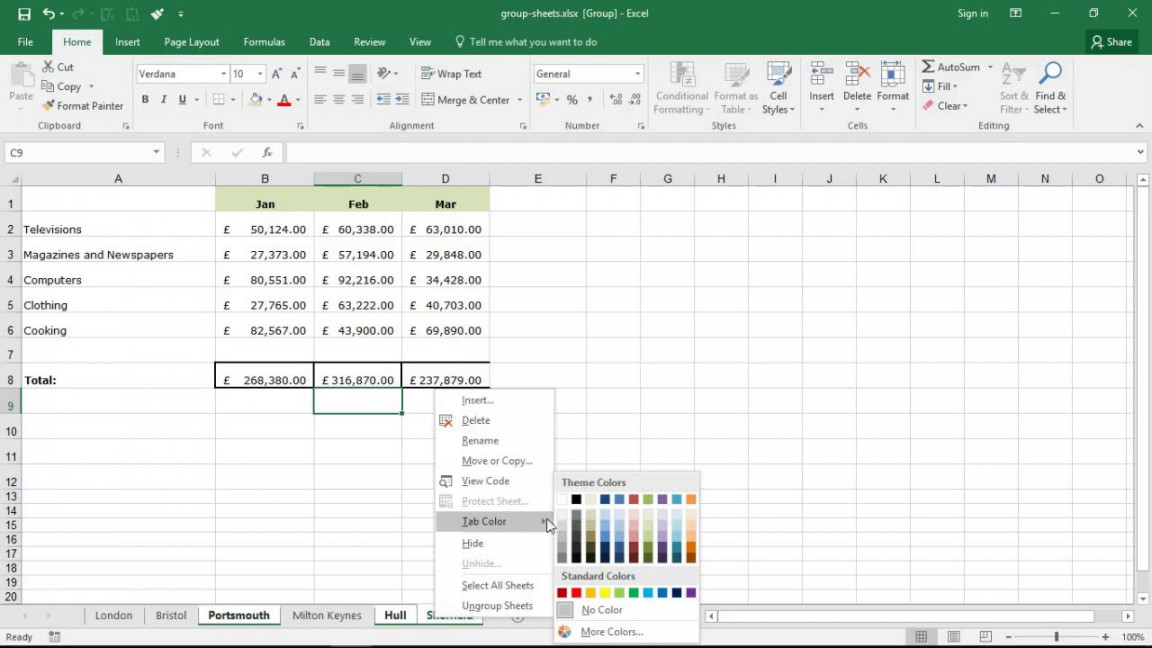 Group Sheets in Excel - Magic Trick for Excel Productivity