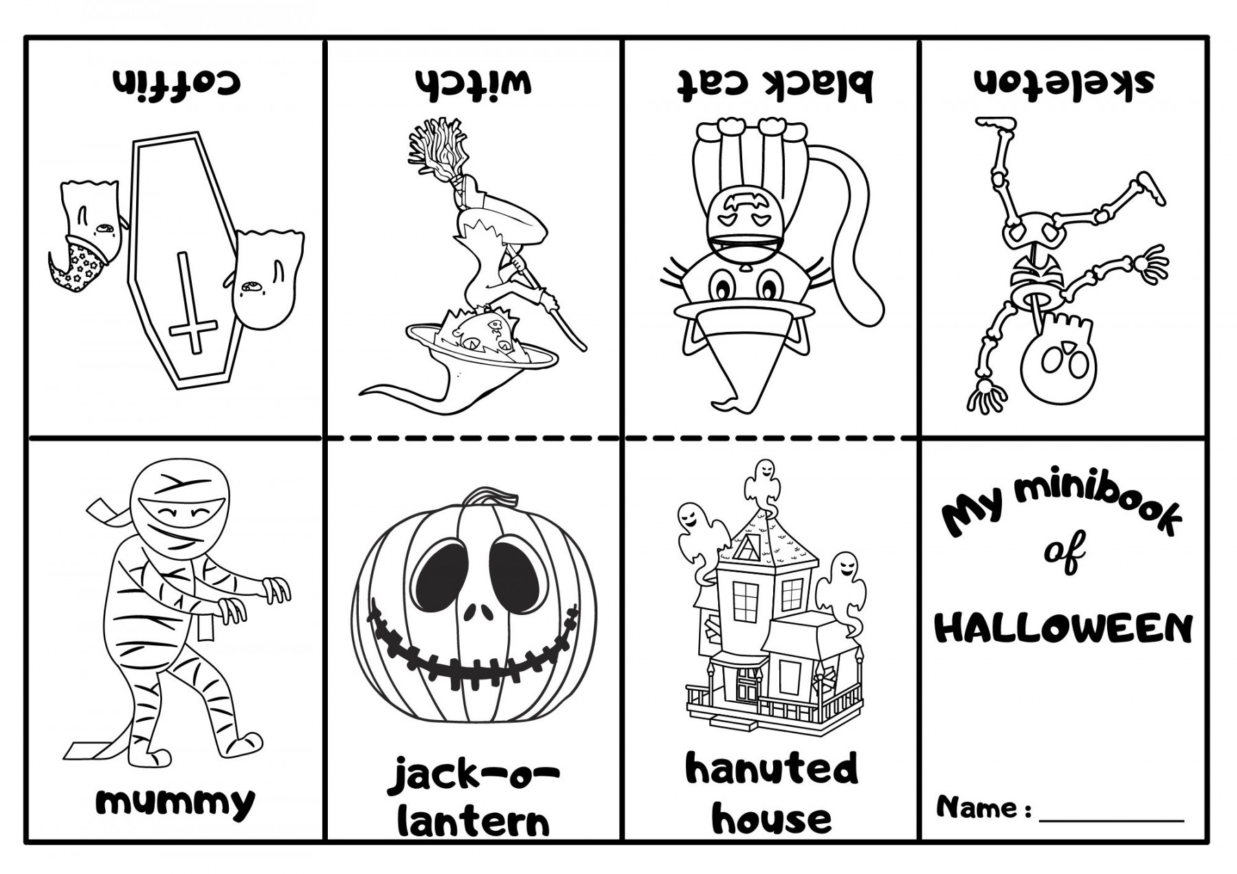 Halloween Mini Coloring Book - Ezpzlearn