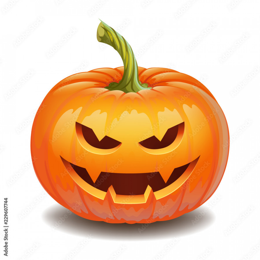 Halloween pumpkin face - Evil smile Jack o lantern, autumn