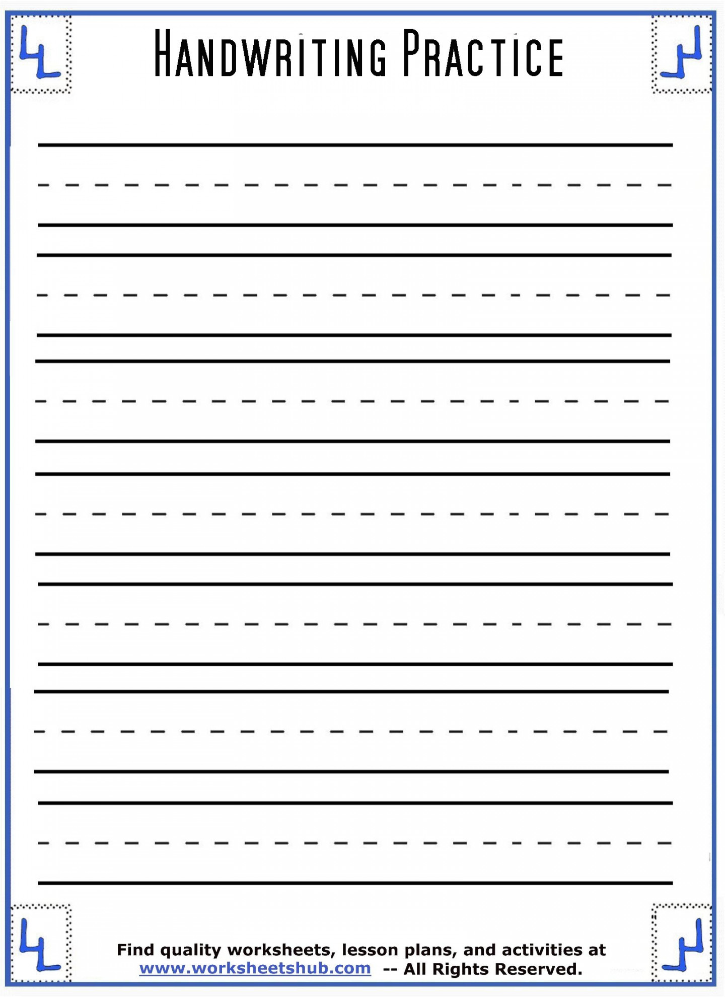 Handwriting Sheets:Printable -Lined Paper