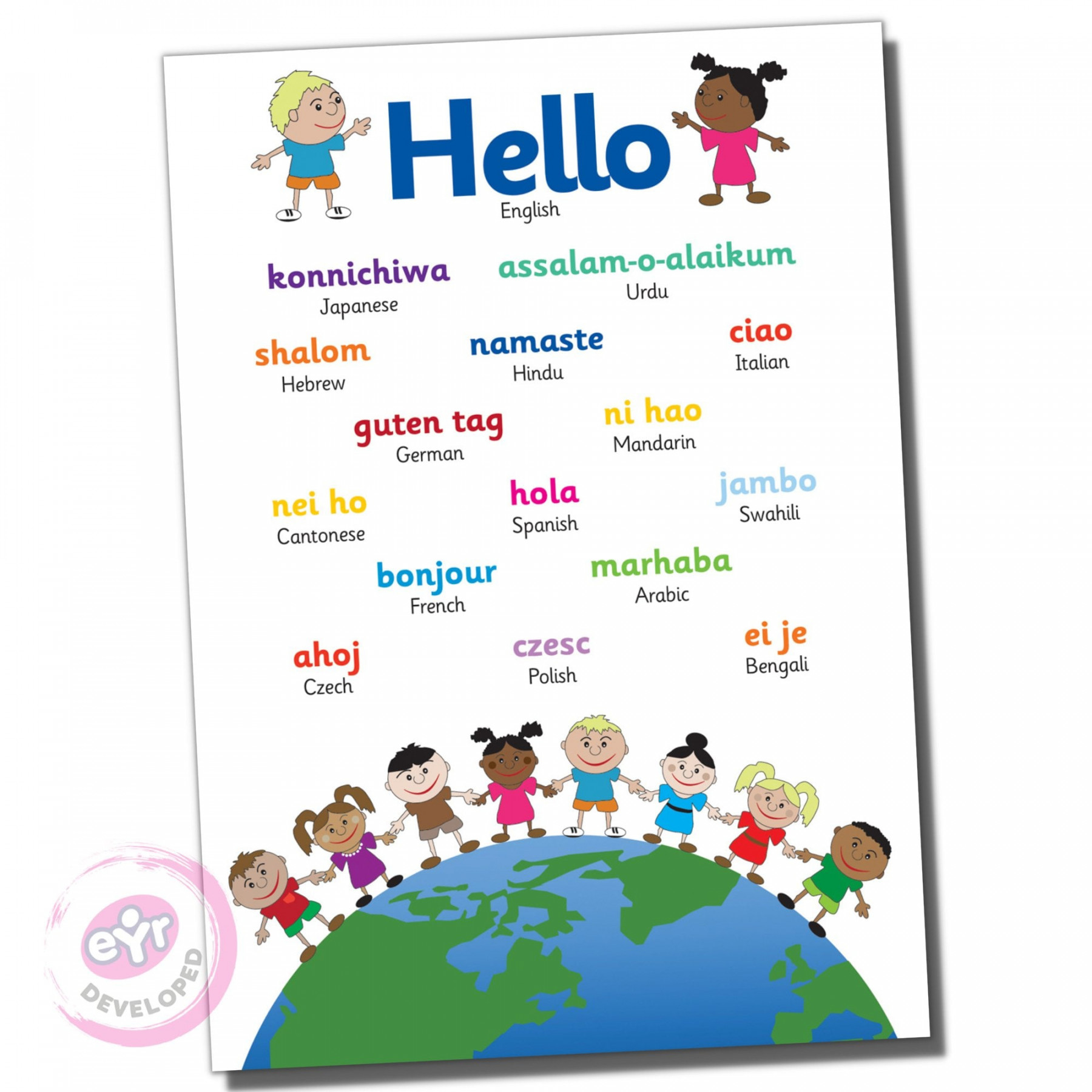 Hello In Different Languages Poster  Early Years Resources