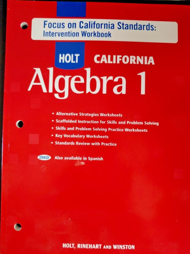 Holt Algebra  : Intervention Workbook Worksheets Problem Solving