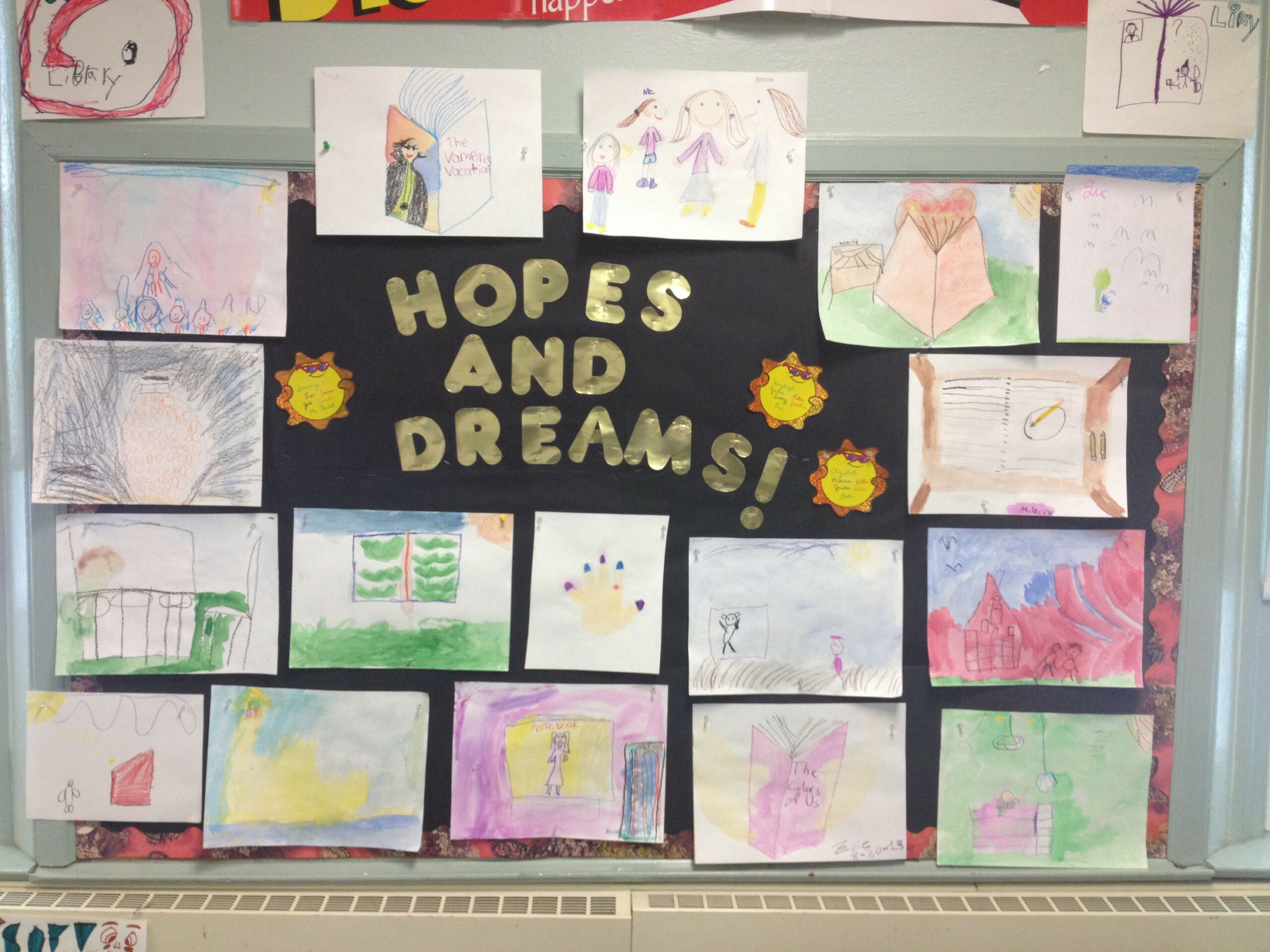 Hopes and dreams bulletin board for the beginning of the school