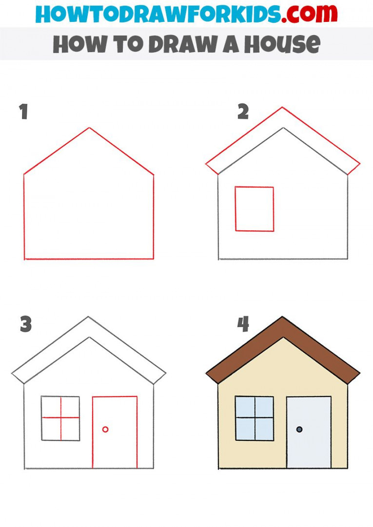 How to Draw a House for Kindergarten - Easy Tutorial For Kids