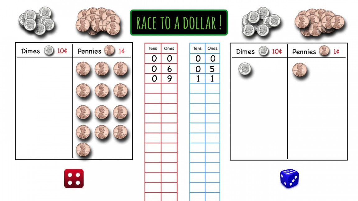 How to Play "Race to a Dollar" Math Game