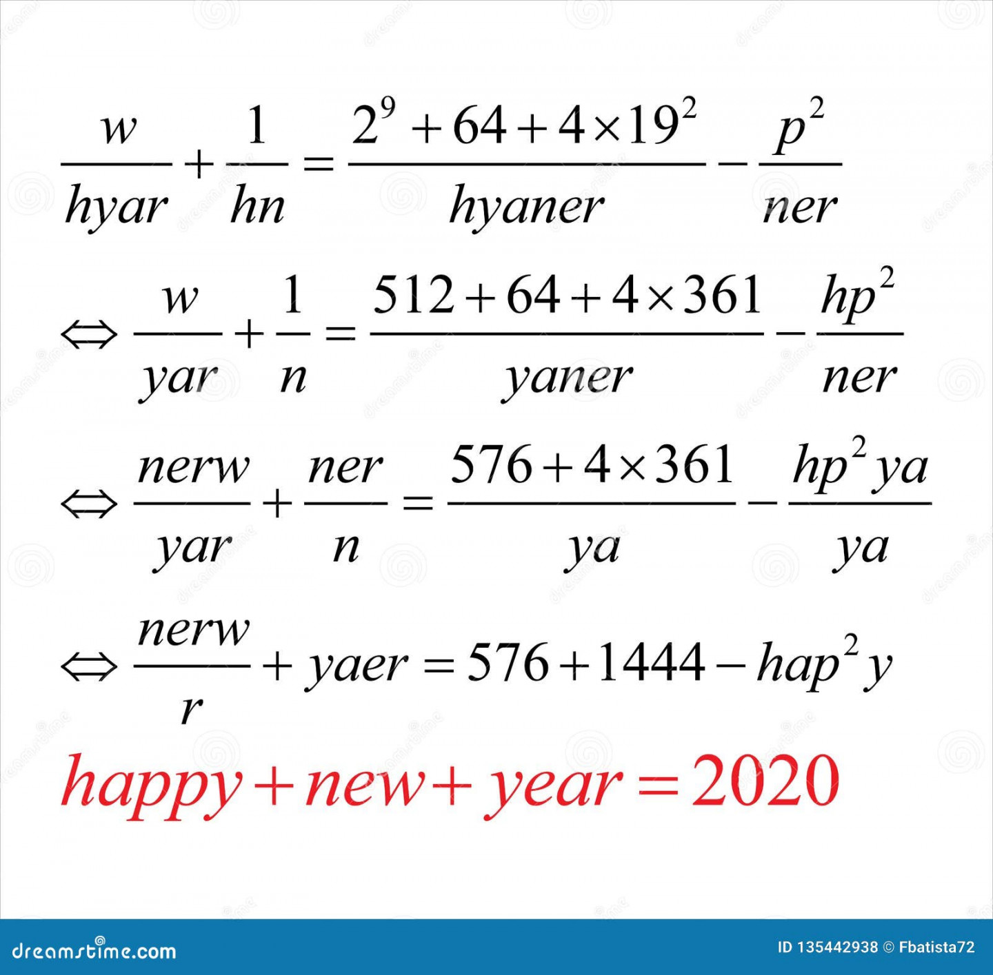 How To Wish Happy New Year  Using Mathematics Stock Photo