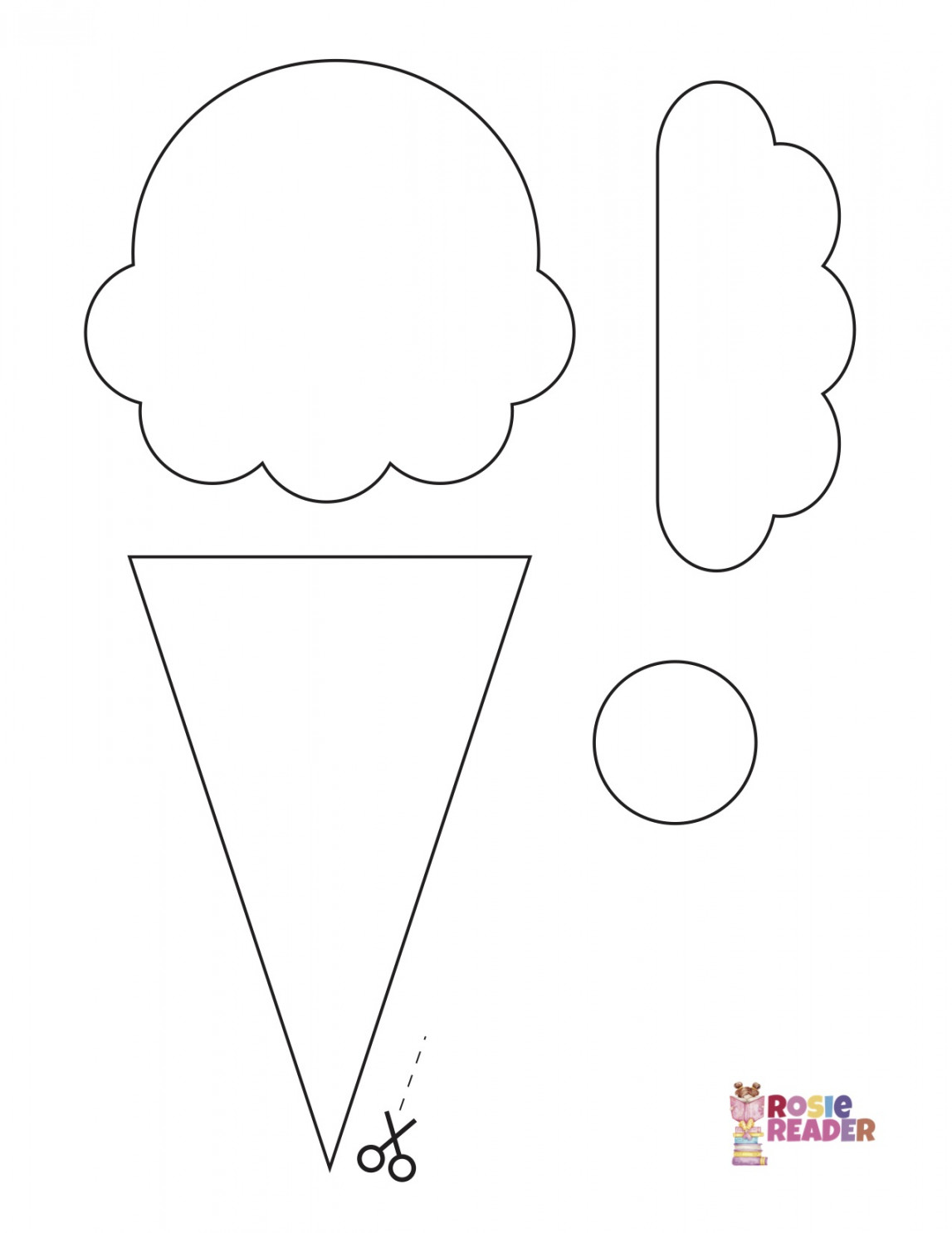 Ice Cream Template - Reading adventures for kids ages  to