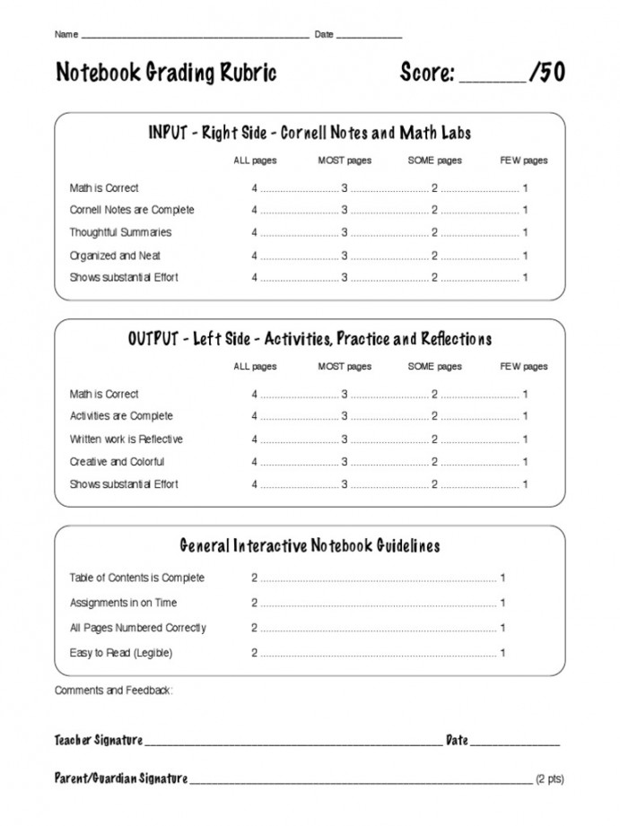 Interactive Notebook Rubric  PDF