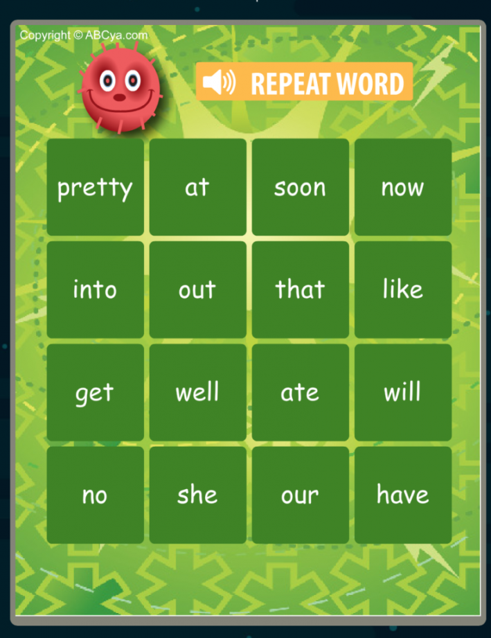 Interactive Online Games to Teach Sight Words to Beginning Readers