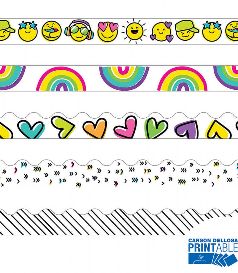 Kind Vibes Printable Bulletin Board Borders Set