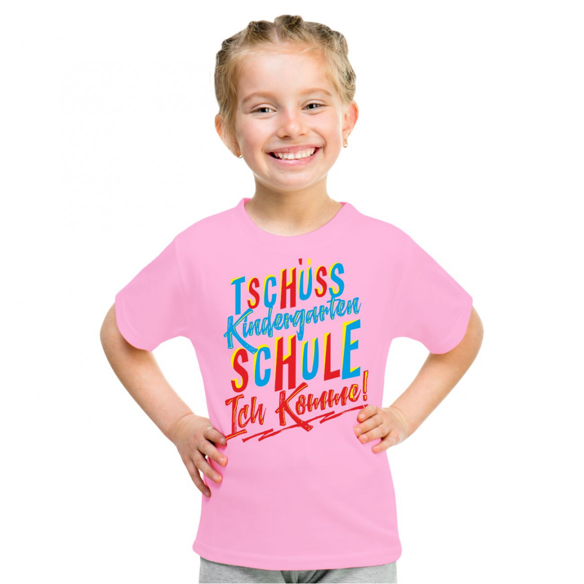 Kinder T-Shirt Tschüss Kindergarten SCHULE ICH KOMME Mädchen  TShirt Shop  - Witzig Hart Sexy Einzigartig