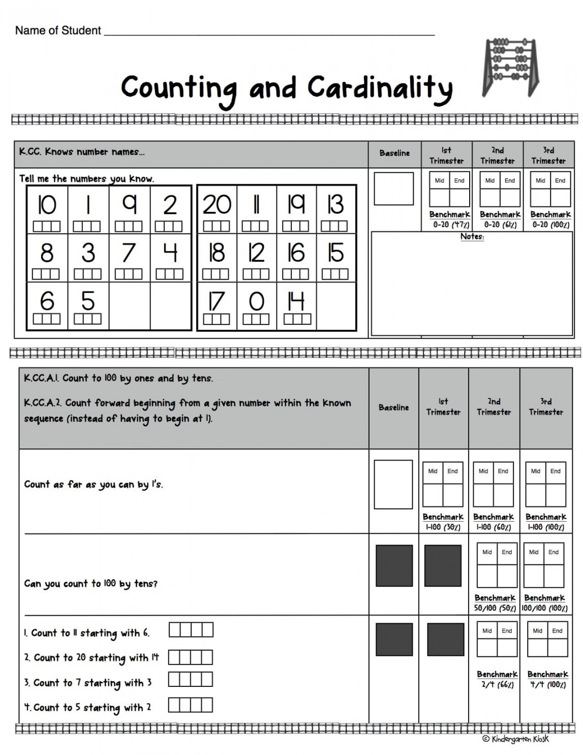 Kindergarten Assessments Math Common Core — Kindergarten Kiosk