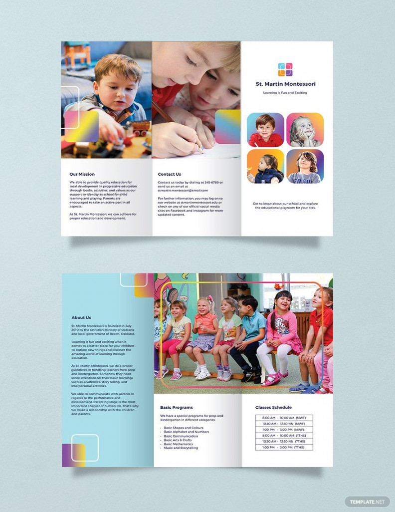 Kindergarten Brochure Template - Download in Word, Google Docs