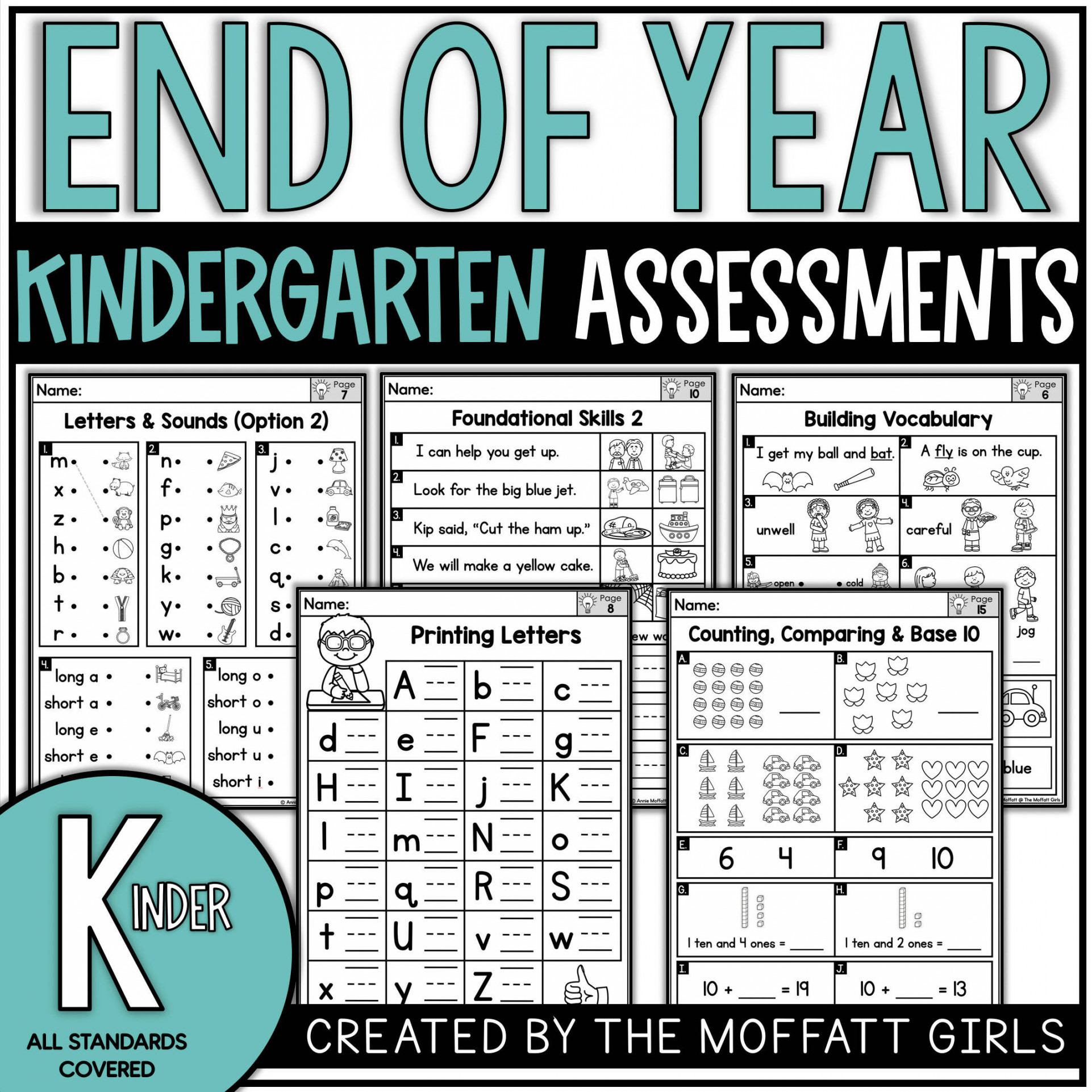 Kindergarten End of the Year Assessment  Printable Classroom