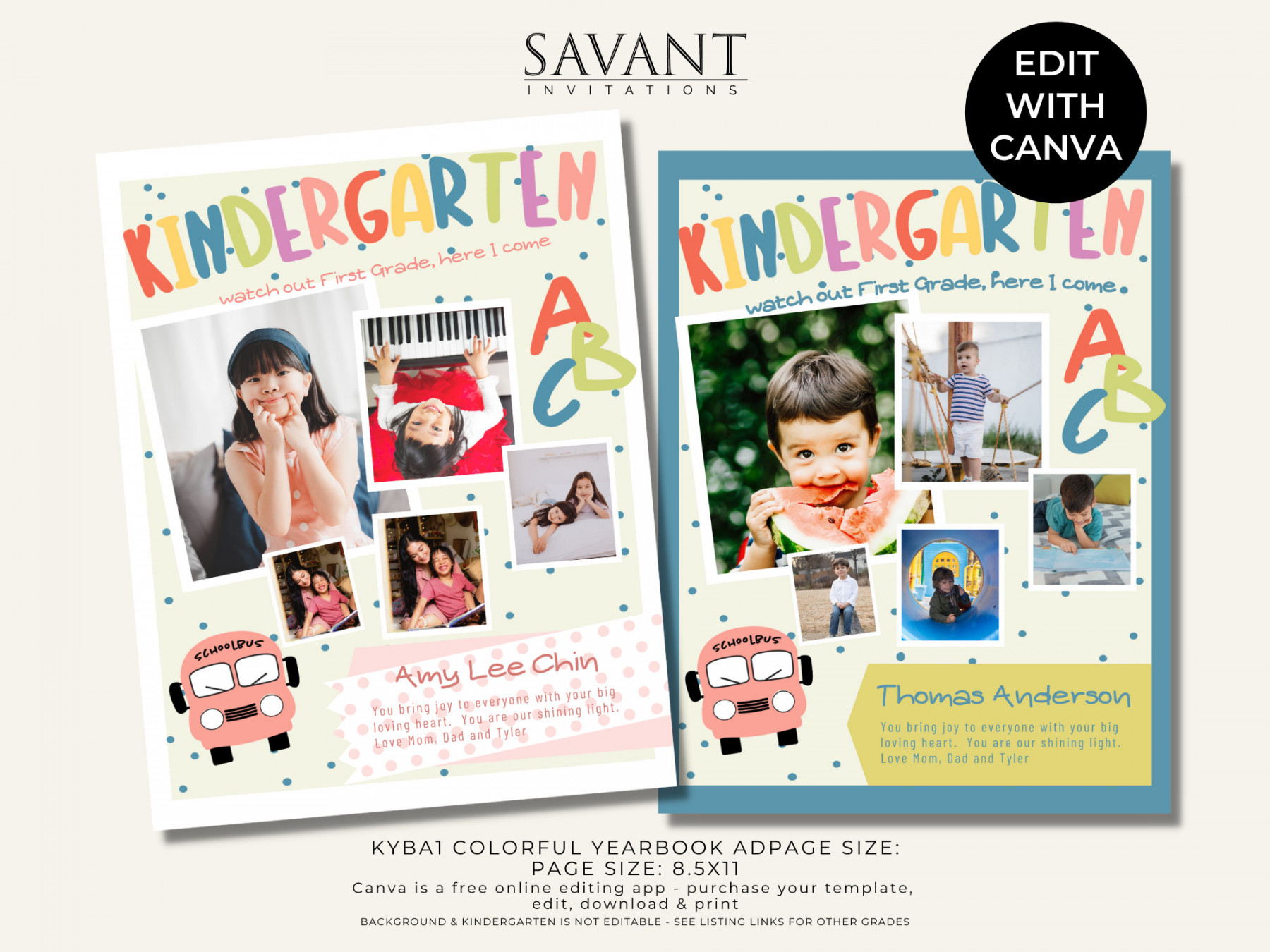 Kindergarten Full Page Yearbook Ad Template