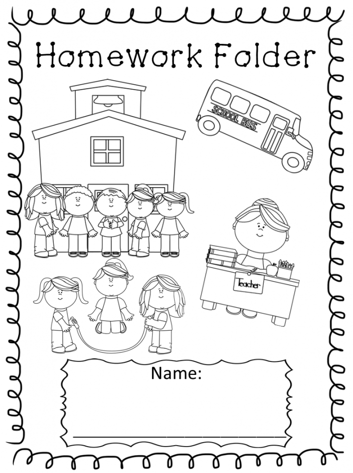 Kindergarten Homework Folder Reference Sheets Black and White