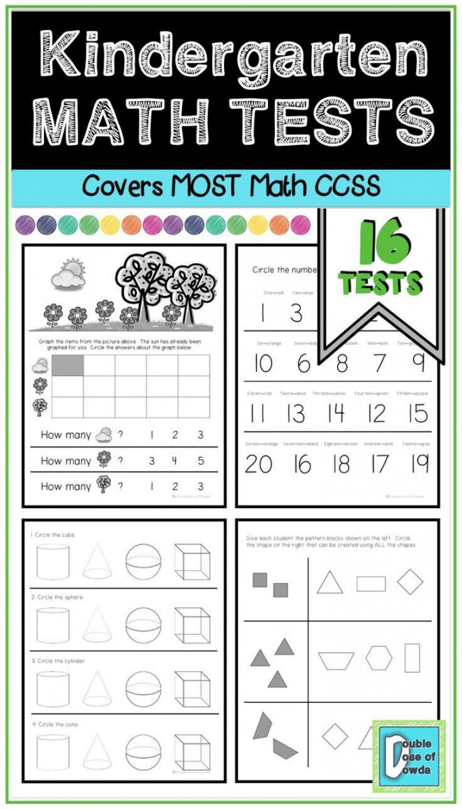Kindergarten Math Assessments with  Beginning, Middle, & End of