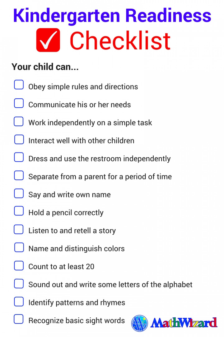 Kindergarten Readiness Checklist () - A Grade Ahead Blog