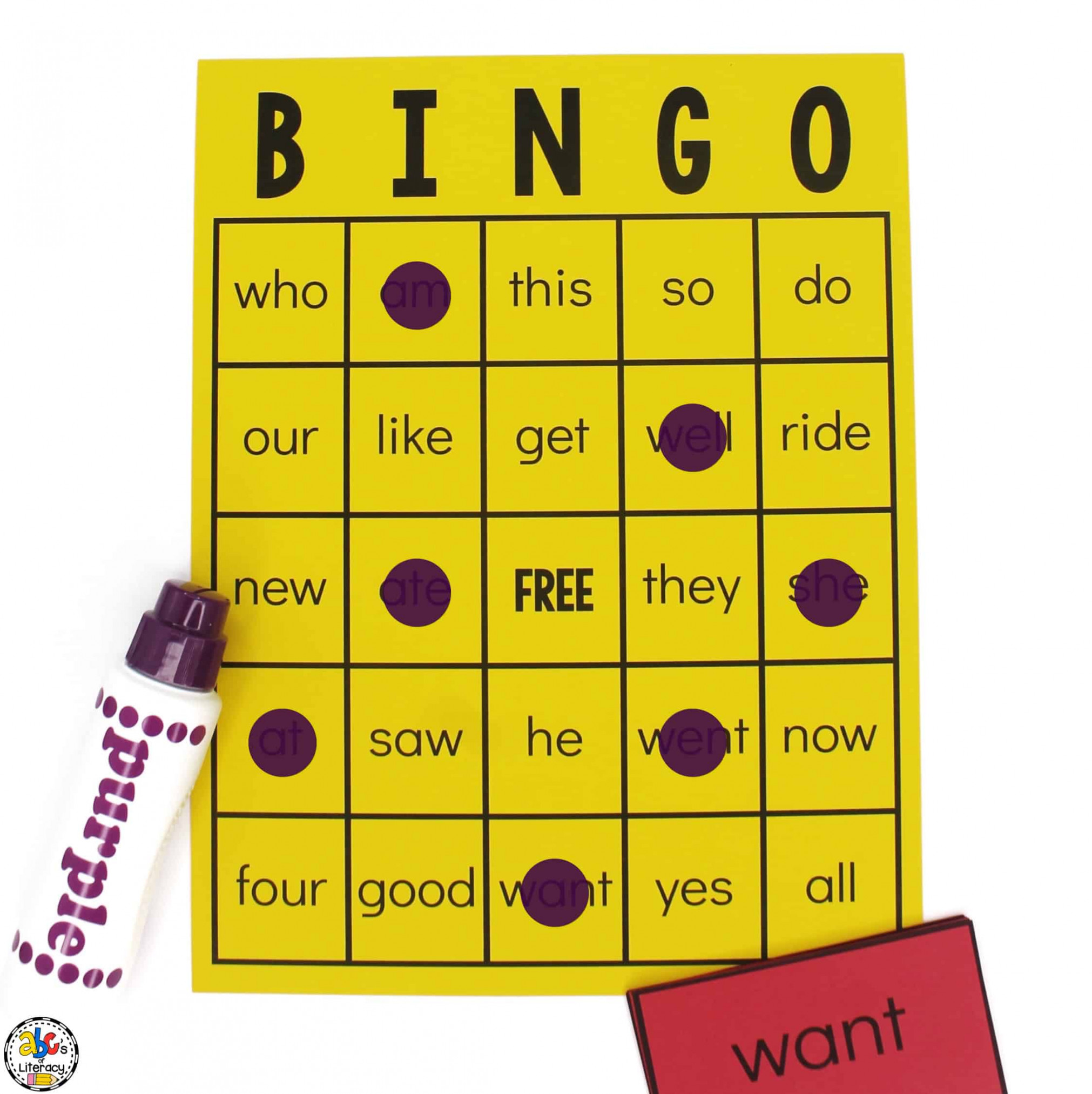 Kindergarten Sight Word Bingo: Sight Word Activity