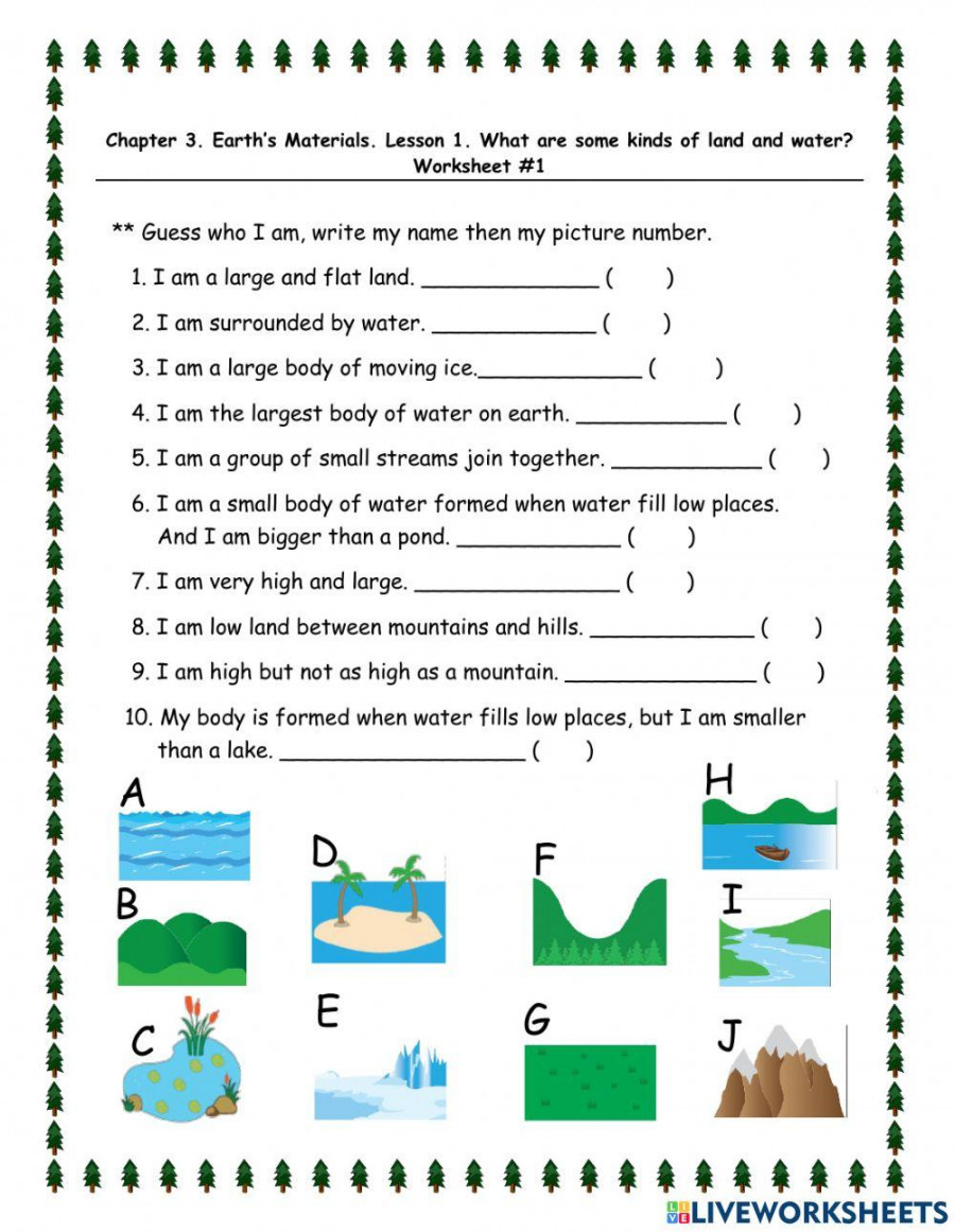 Landforms and Water Bodies worksheet  Live Worksheets