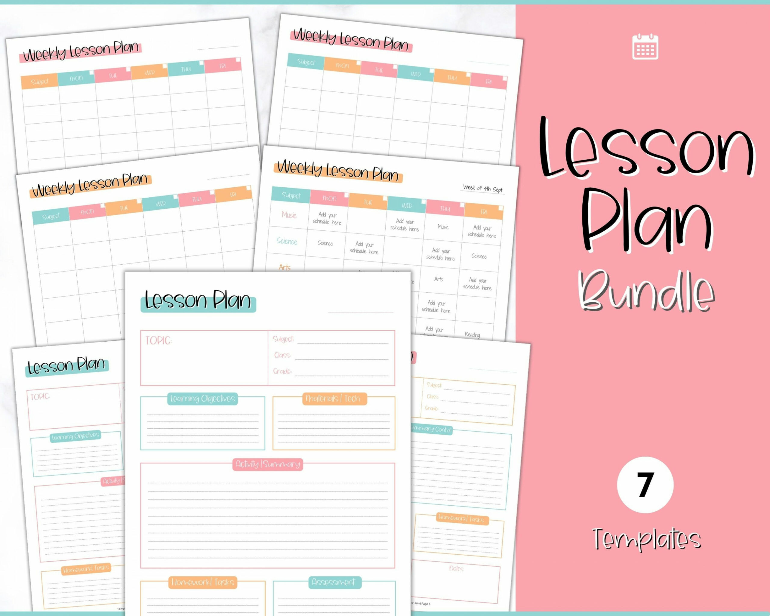 Lesson Planner Printable Lesson Plan Template Homeschool - Etsy