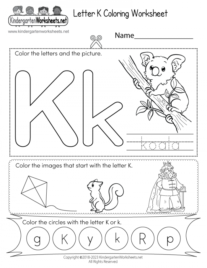 Letter K Coloring Worksheet - Free Printable, Digital, & PDF