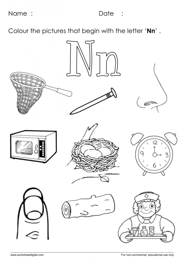 Letter N Worksheet for Kindergarten - Worksheet Digital