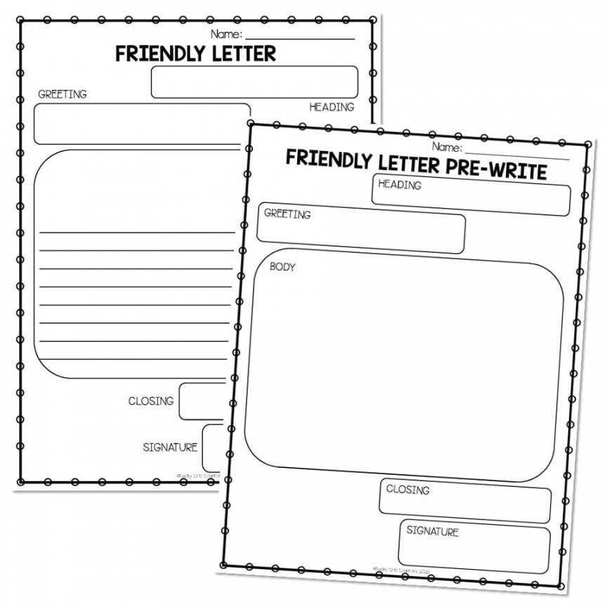 Lucky Little Toolkit - Literacy - Writing Organizers and Templates -  Friendly Letter Writing