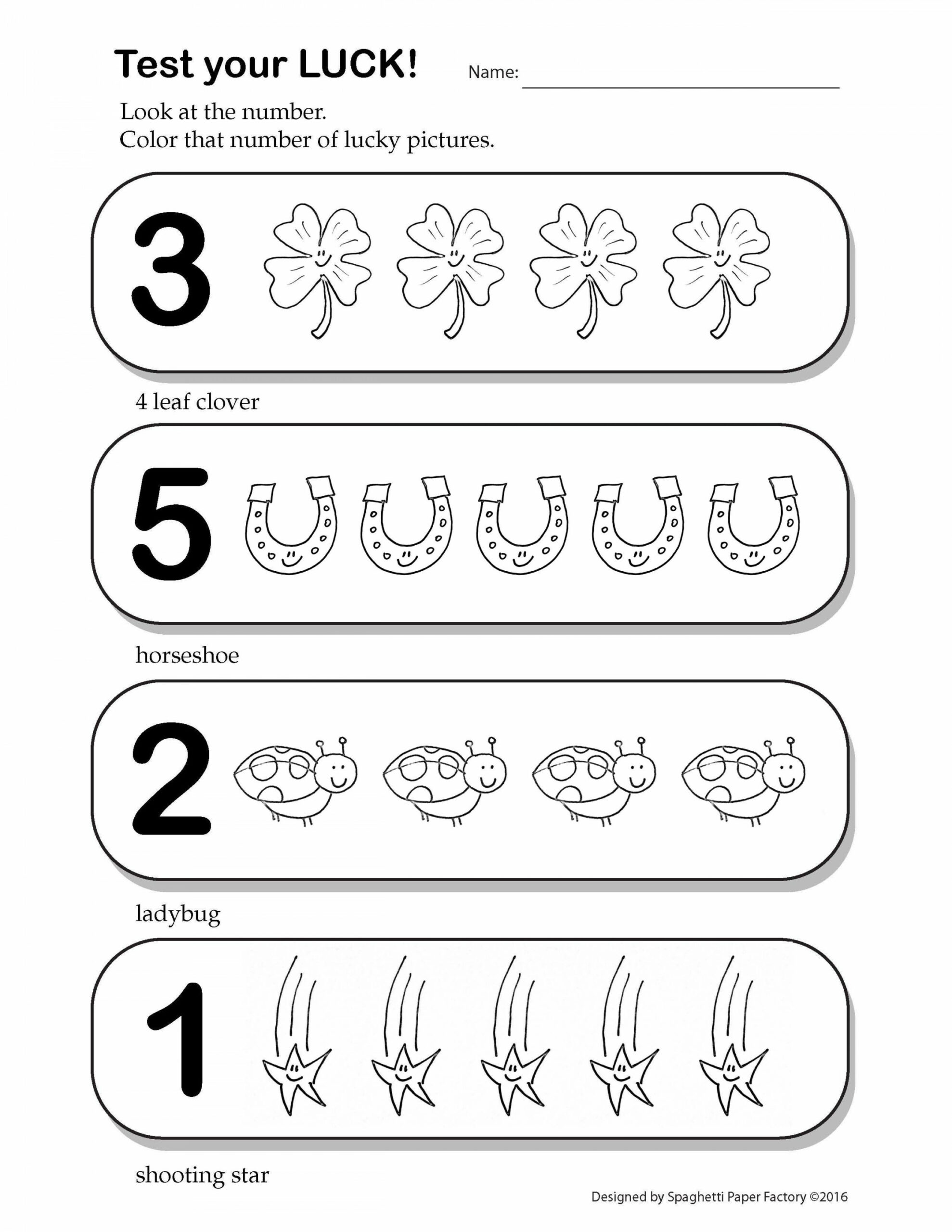 March Madness Worksheet Preschool - Kindergarten Test Your Luck