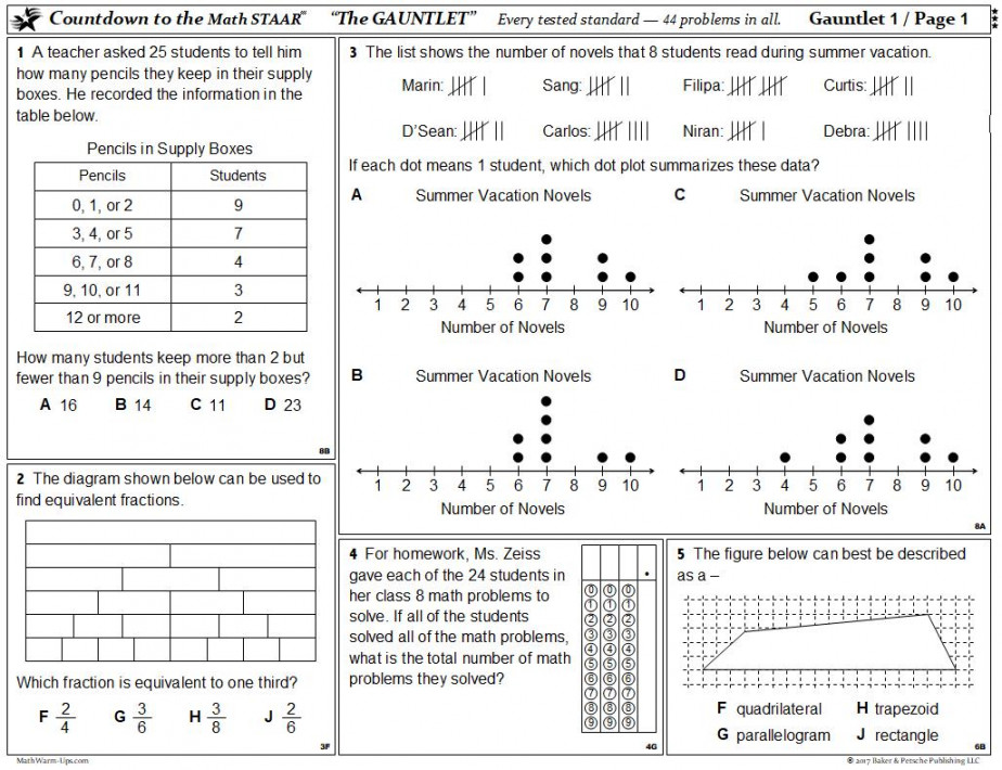 Math STAAR Prep  Texas Math STAAR Test Review  MathWarm-Ups