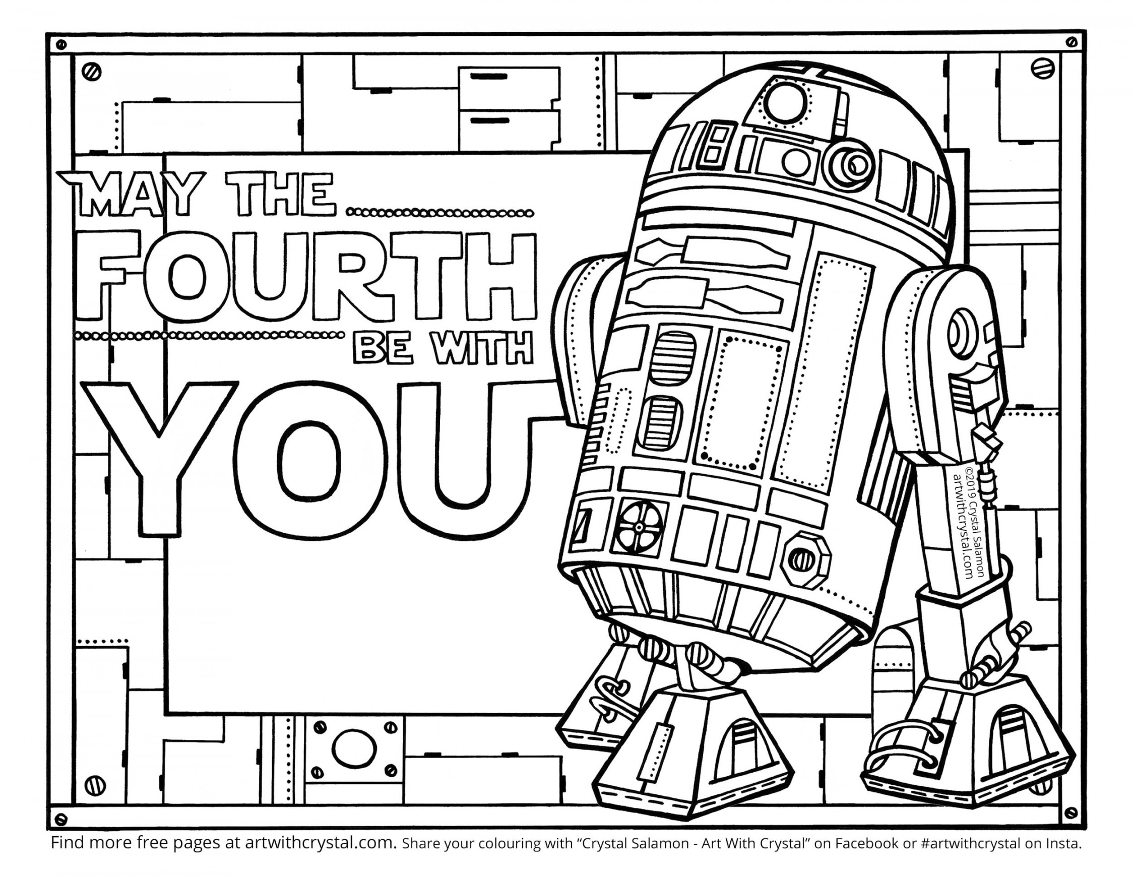 May The Fourth Be With You Free Colouring Page  Art With Crystal