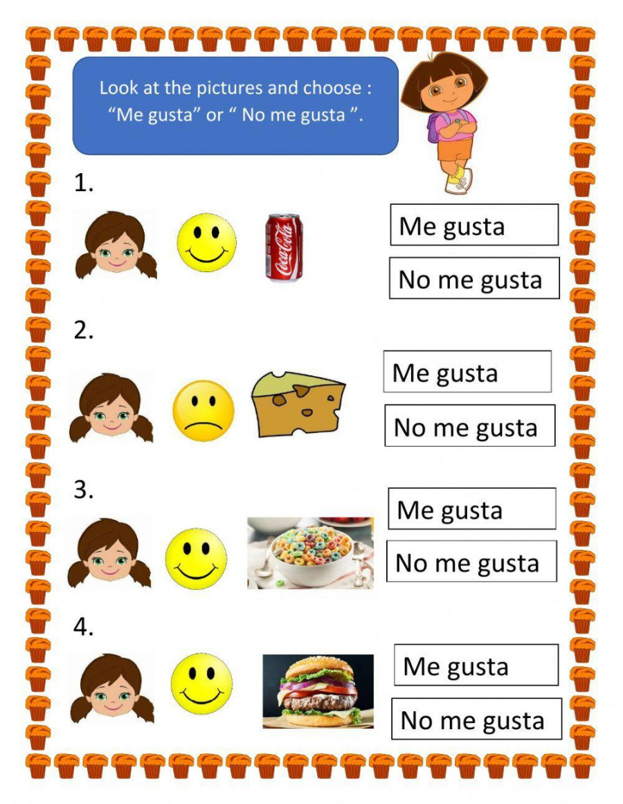 Me gusta - No me gusta interactive worksheet  Live Worksheets