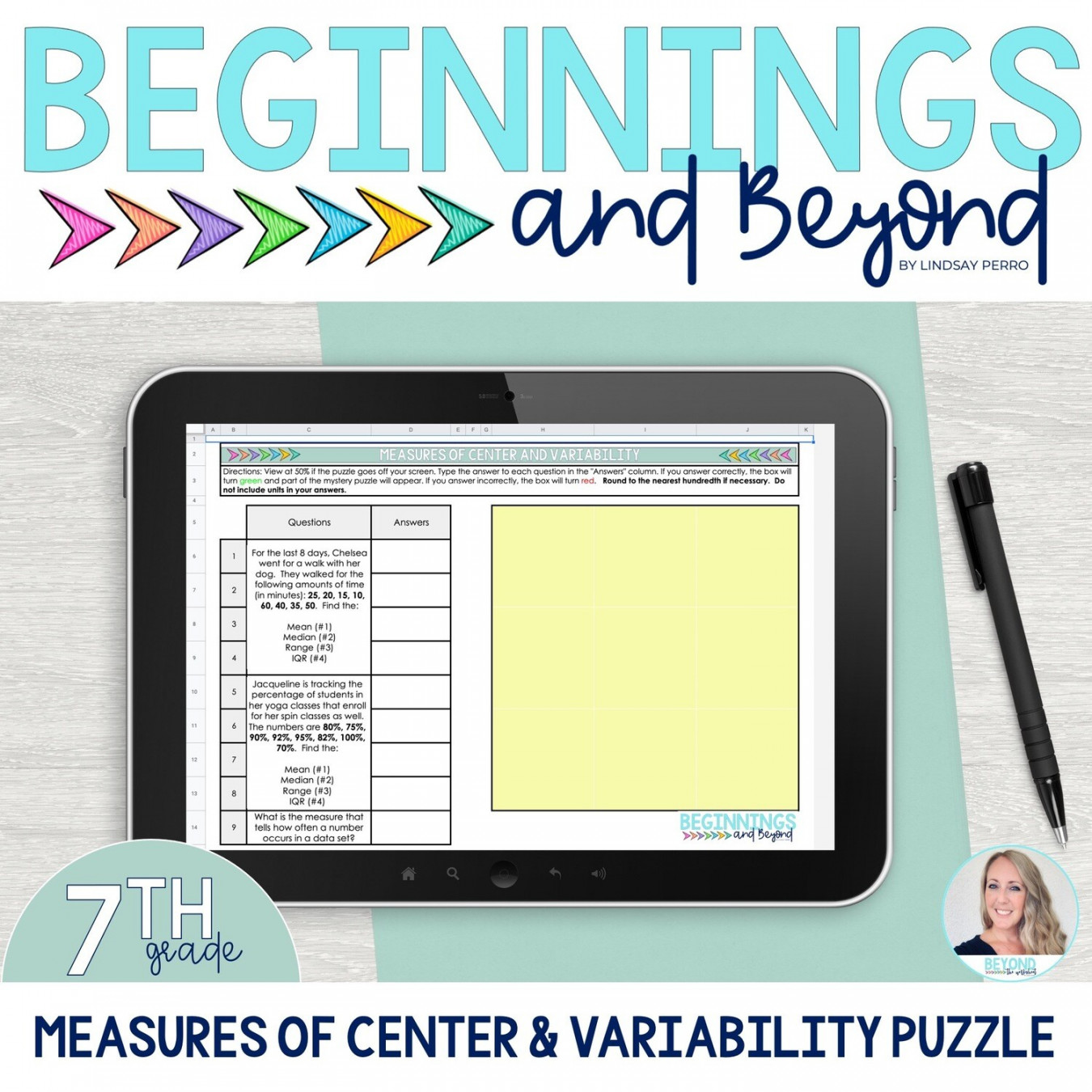 Measures of Center and Variability Digital Puzzle