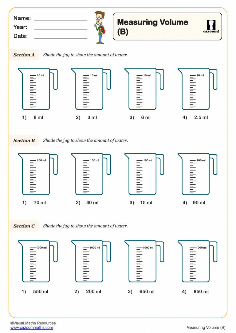 Measuring Volume Worksheets Pdf