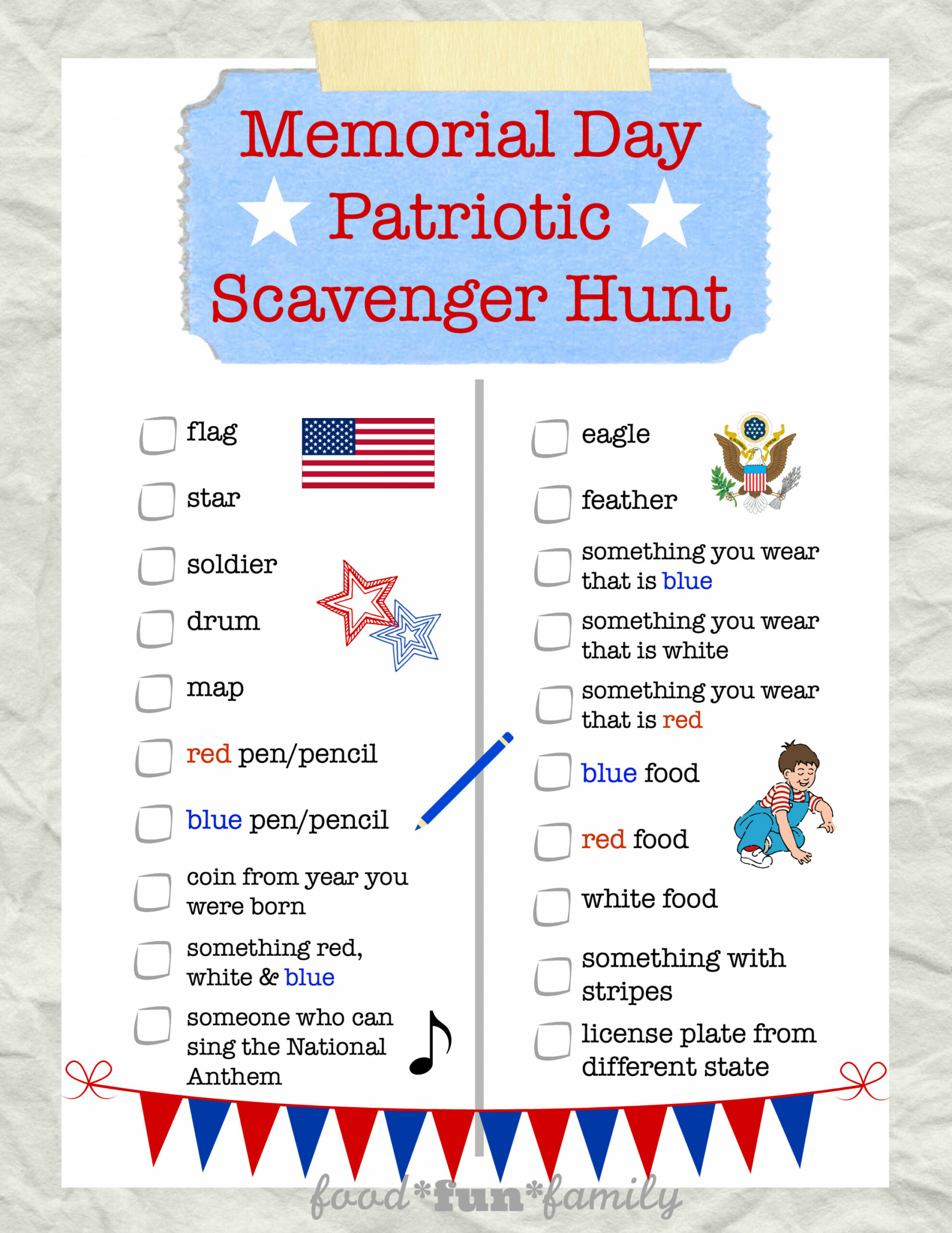 Memorial Day Scavenger Hunt for Kids