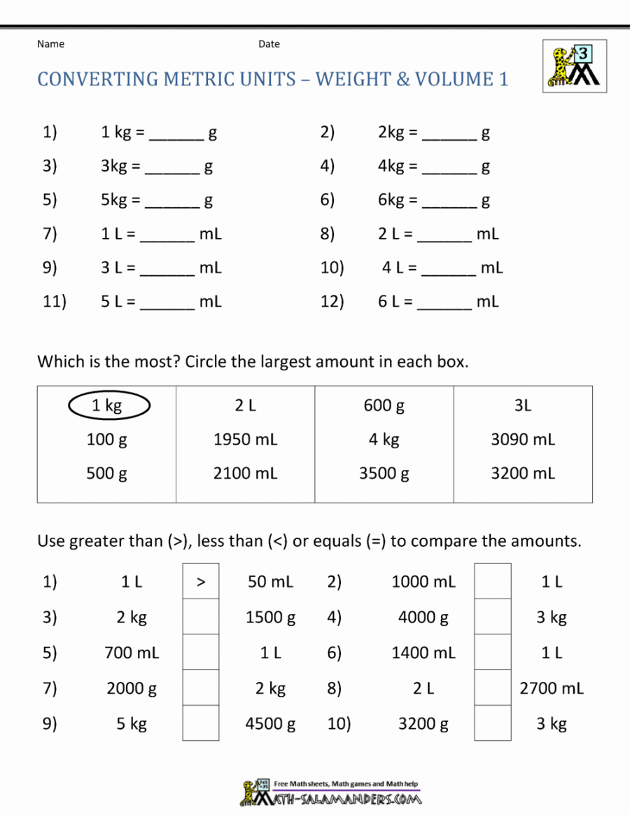 Metric Conversion Worksheet