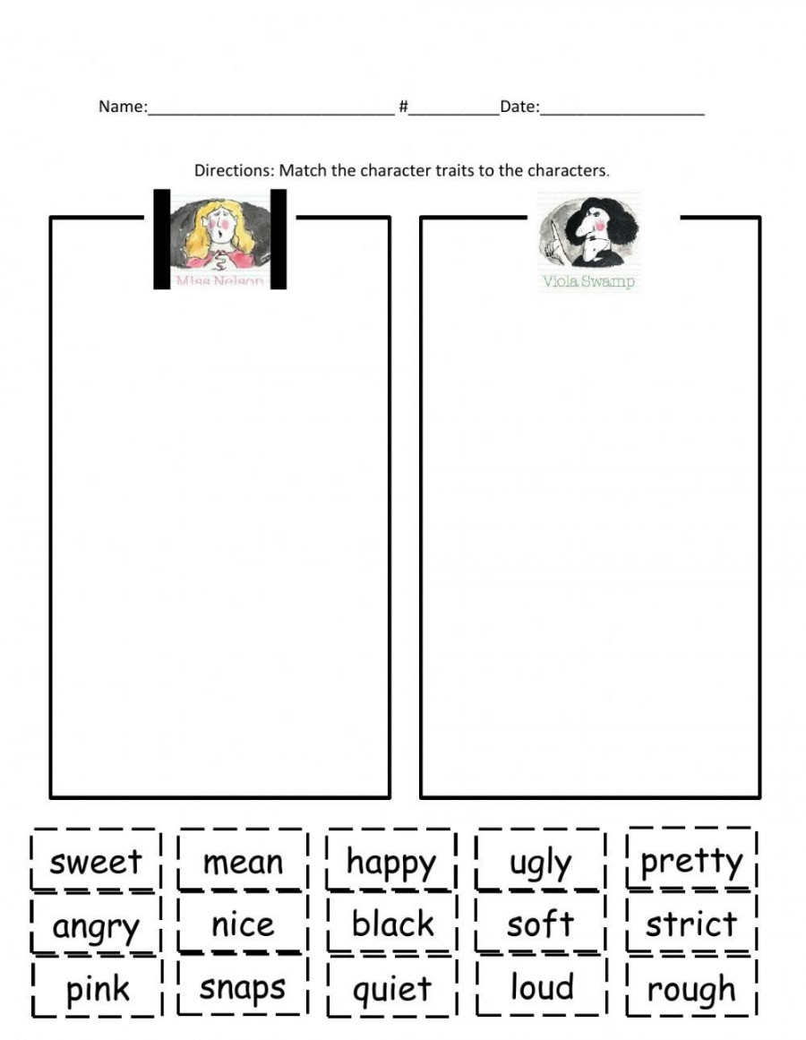 Miss Nelson is Missing Matching - Interactive worksheet  Teacher