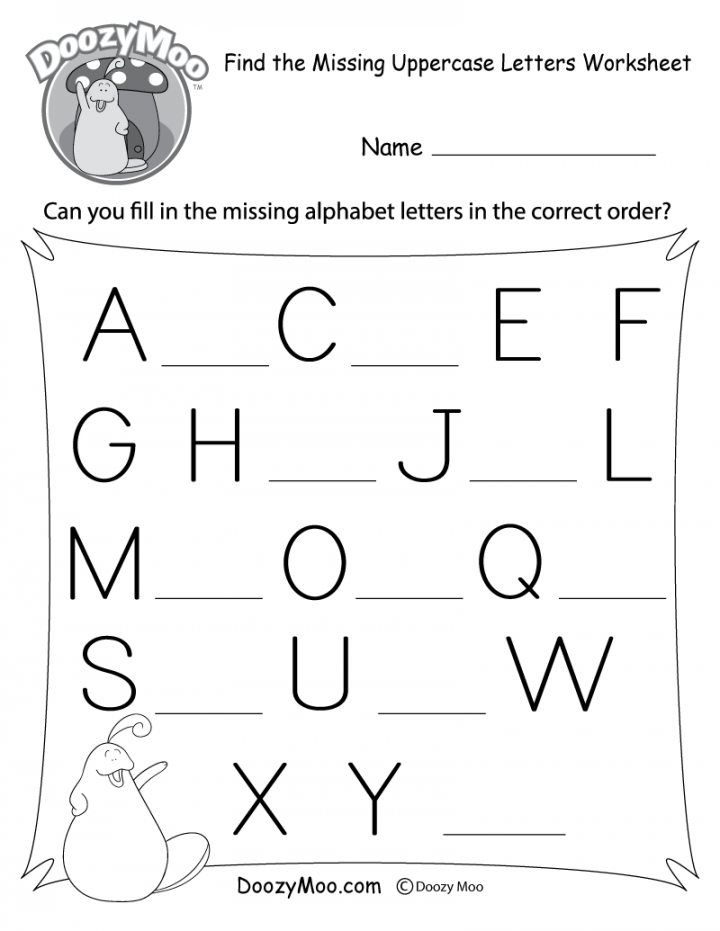 Missing Letter Worksheets (Free Printables) - Doozy Moo